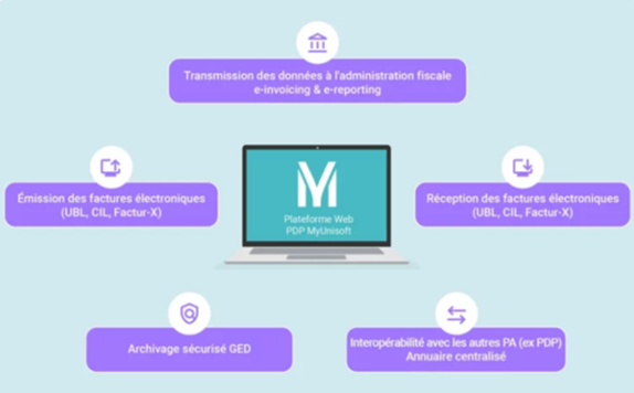 Représentation de tous les champs d'action de la gestion fiscale numérique